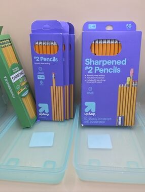 New School Supplies Lot 2 Crayon/Pencil Boxes, 98 Pencils Ticonderoga Target